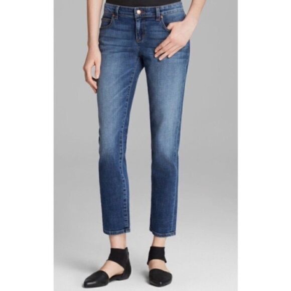 EILEEN FISHER Organic Cotton Spandex Straight Leg 5 Pocket Jeans Size 2 - Picture 1 of 8